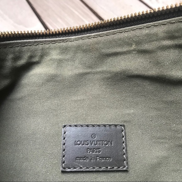 LOUIS VUITTON Green Canvas Leather Cabas Kate Bag - Picture 11 of 16